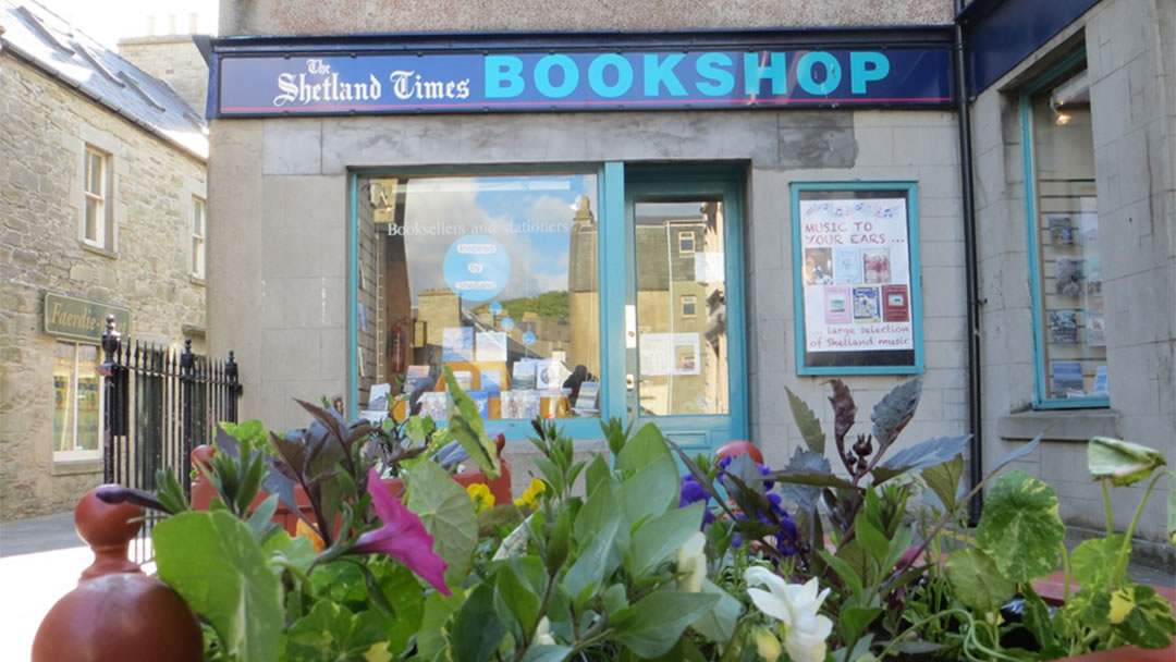 The outside of the Shetland Times Bookshop in Lerwick