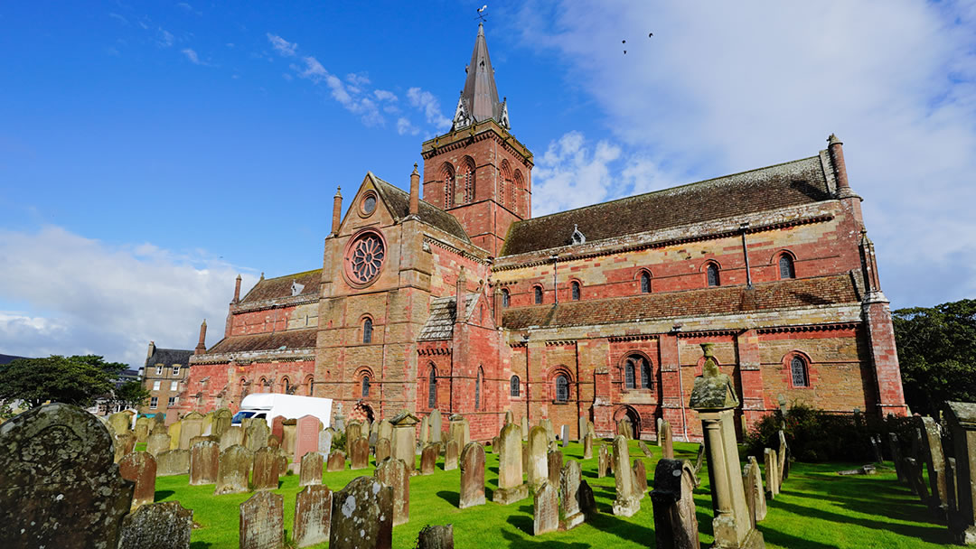 The St Magnus Cathedral in Kirkwall, Orkney