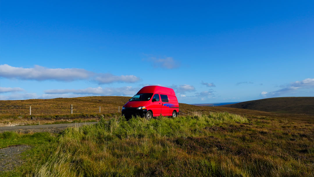 The hills on one side, and Scapa Flow to the other