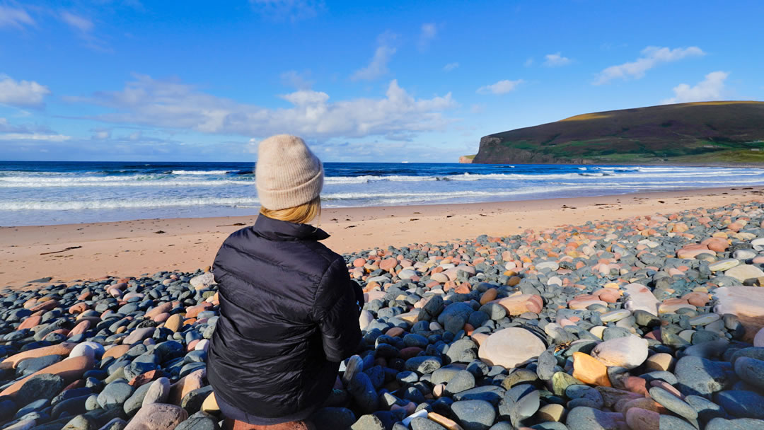 The sandy area of Rackwick beach