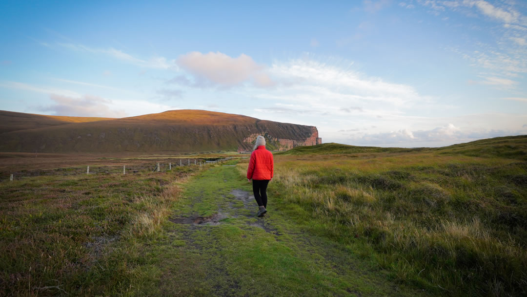 Walking down to Rackwick beach