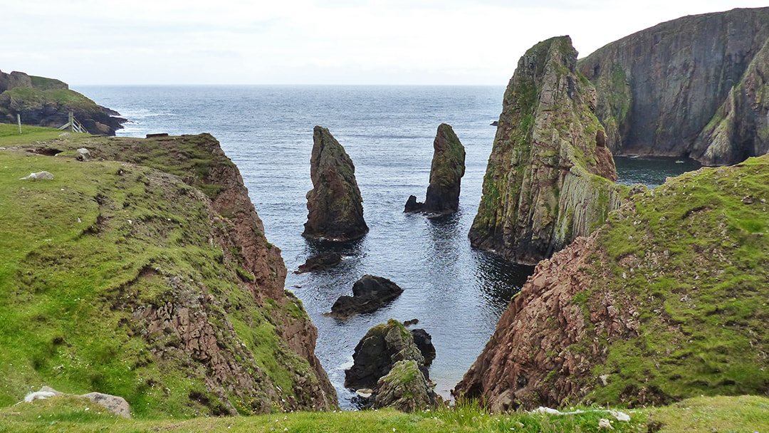 The rugged coastline at Westerwick, Shetland