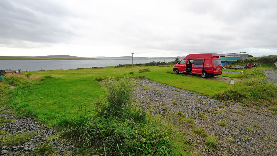 A camp site in the Orkney islands