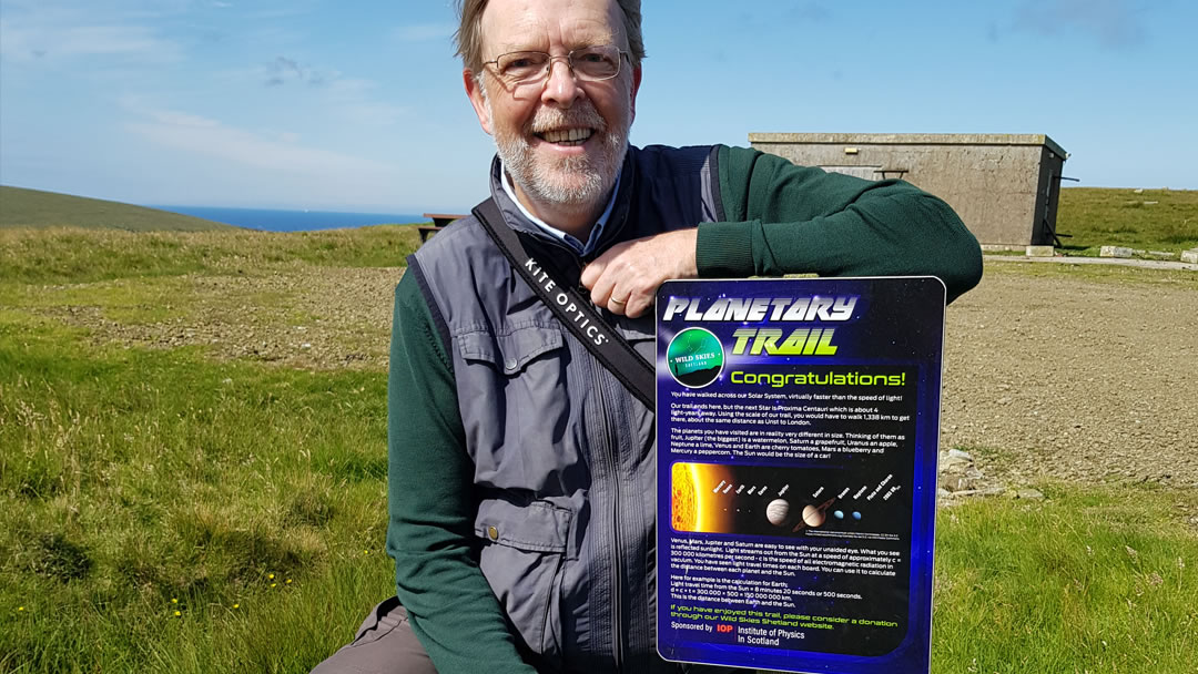 A visitor at the end of the Planetary Trail, Unst