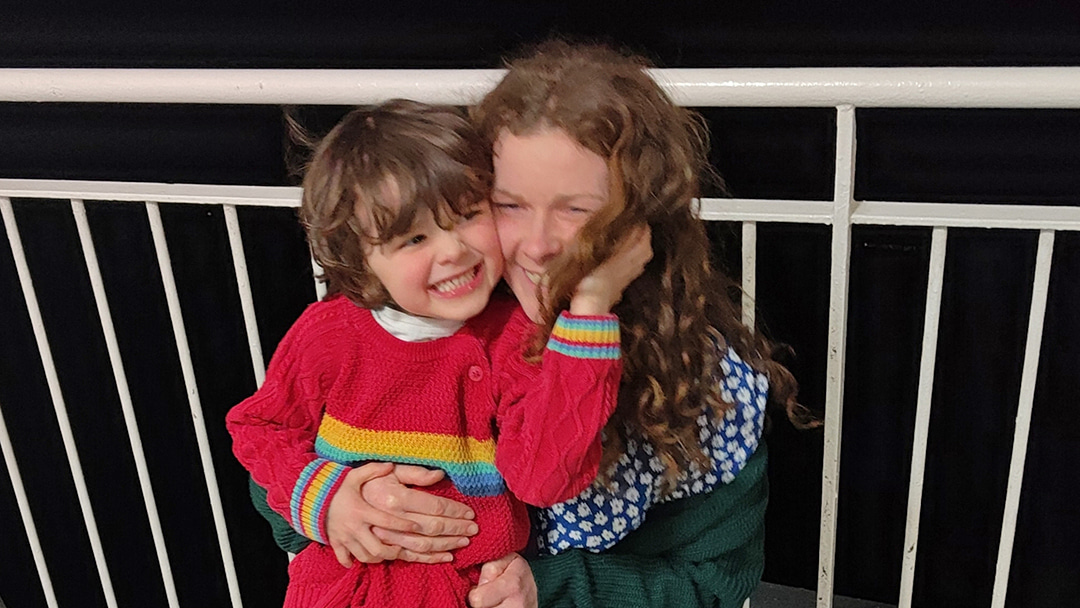 Caroline and her son, Rohan, onboard a NorthLink Ferries' ship