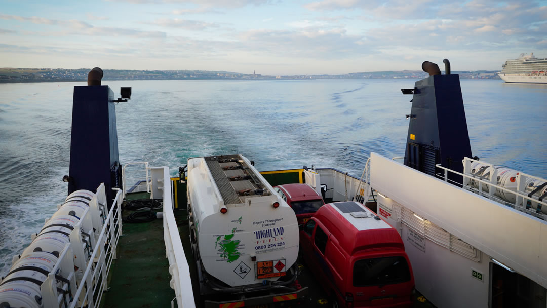 The car deck of the ferry to Westray