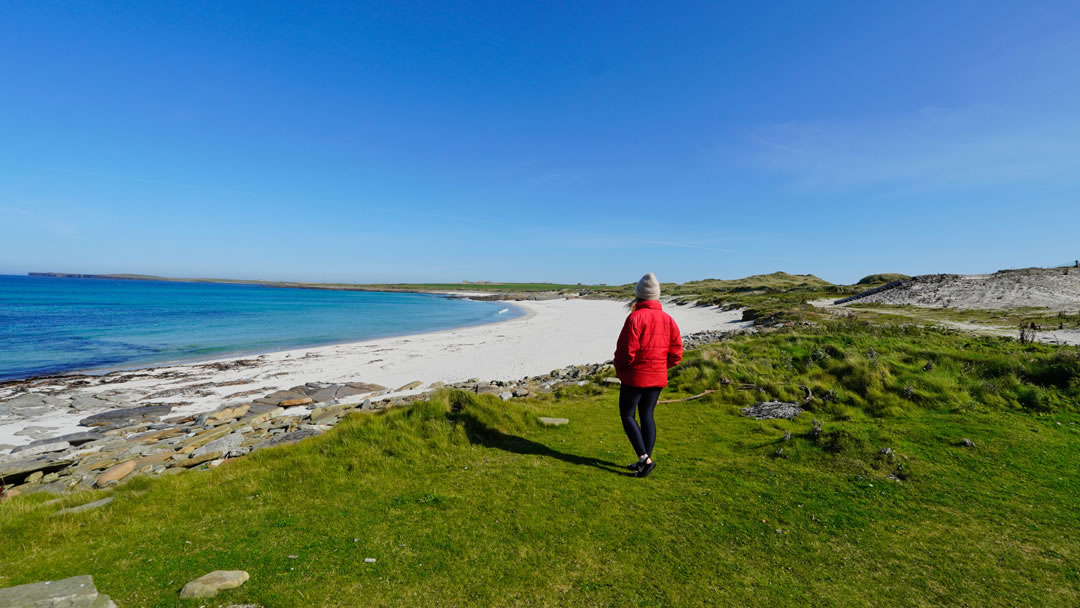 Visiting Grobust beach on the island of Westray