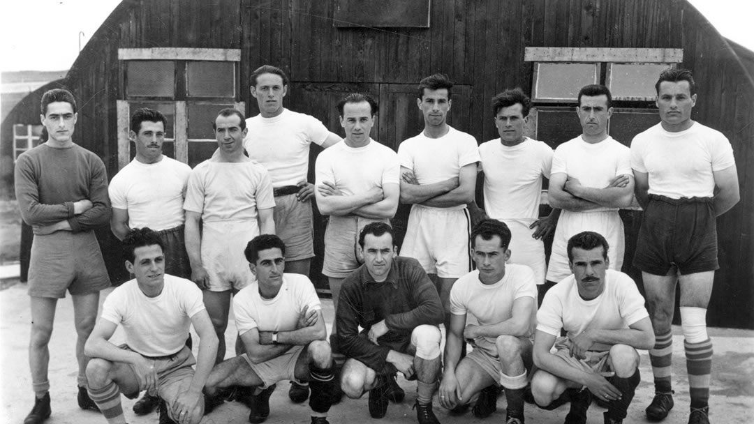 An Italian football team from Camp 34