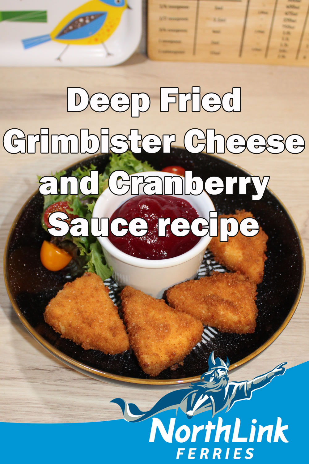 Deep Fried Grimbister Cheese and Cranberry Sauce recipe