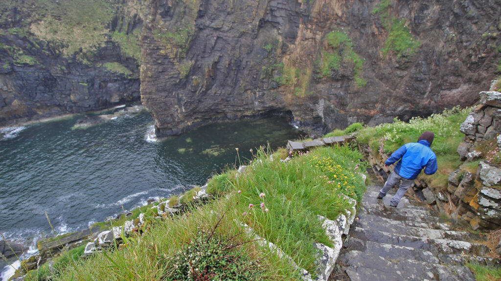 Descending the the Whaligoe Steps in Caithness
