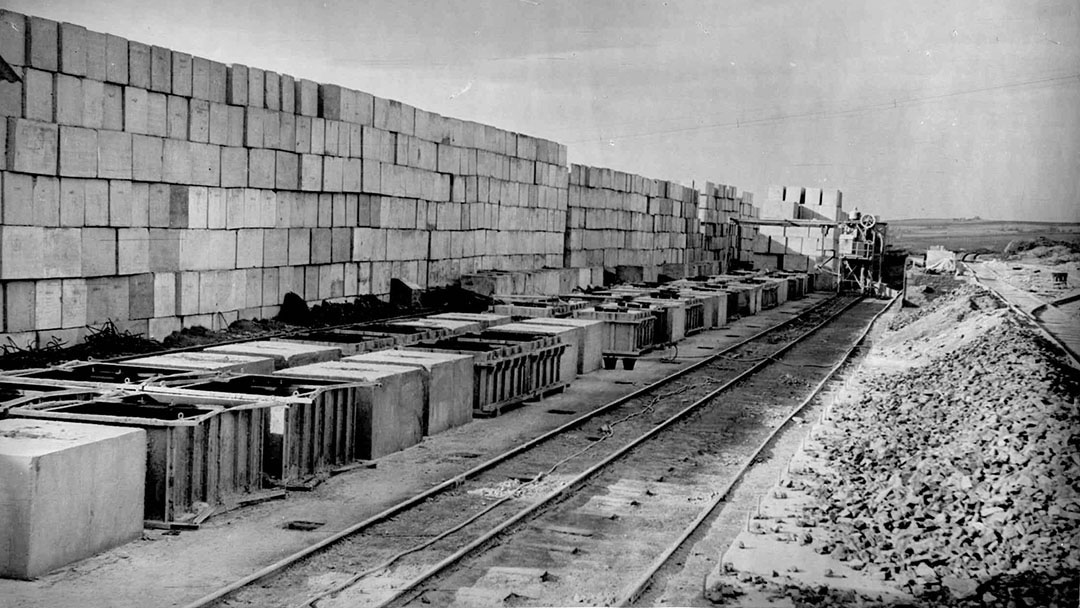 The five and ten tonne blocks used to make the Churchill Barriers