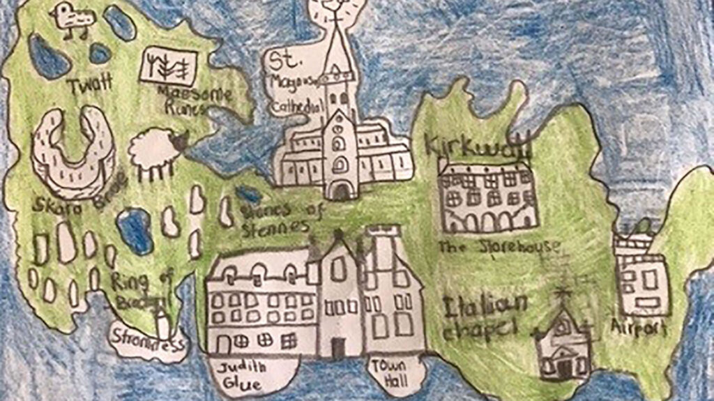 An Orkney map, drawn by Catriona Stevenson