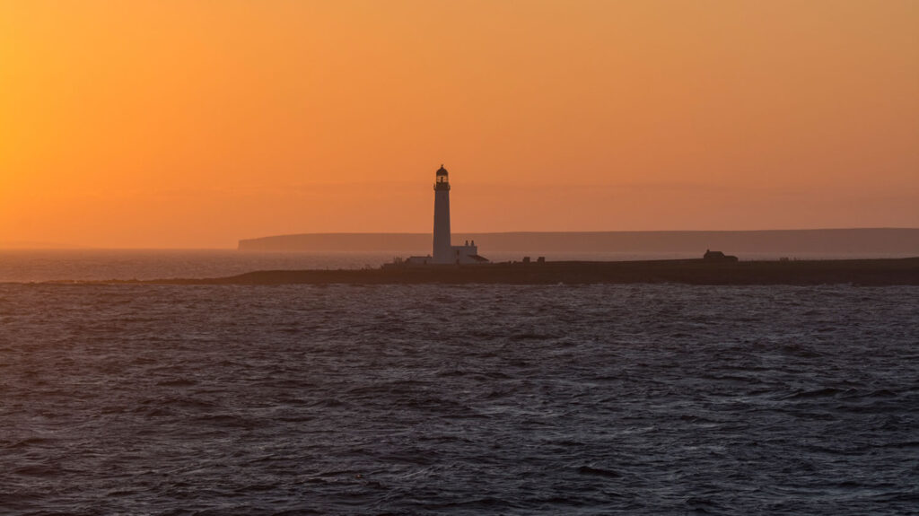 Auskerry Lighthouse sunset