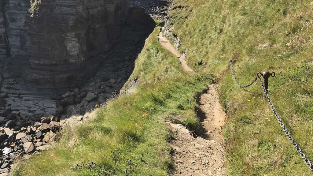 Climbing the Brough of Deerness in Orkney