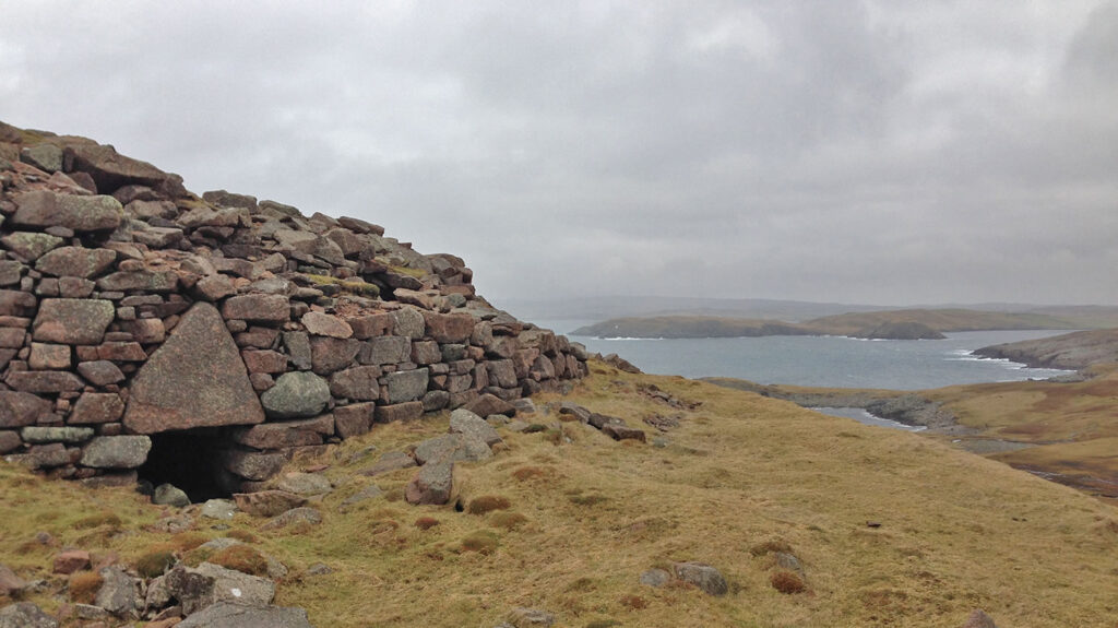 Culswick Broch in the Shetland Islands