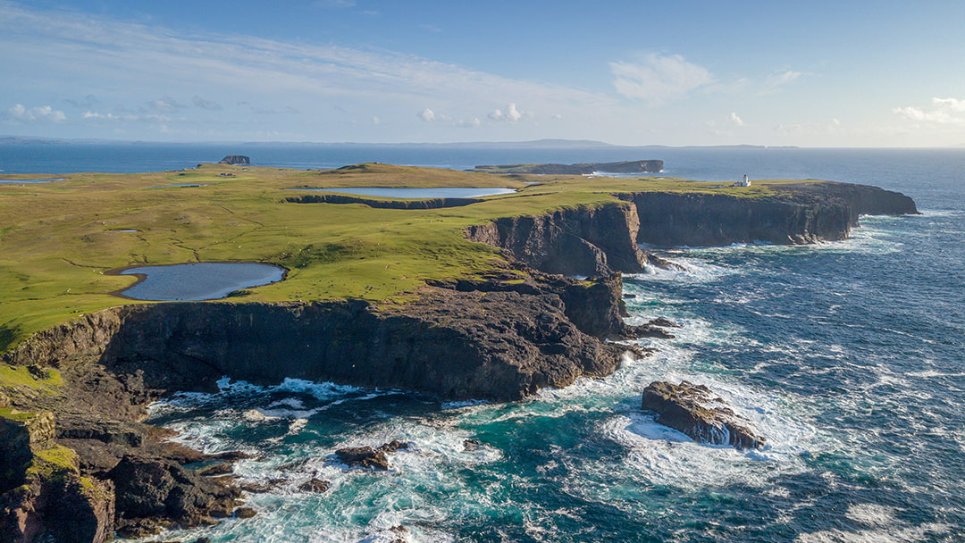 Shetland is full of spectacular scenery like Eshaness Lighthouse