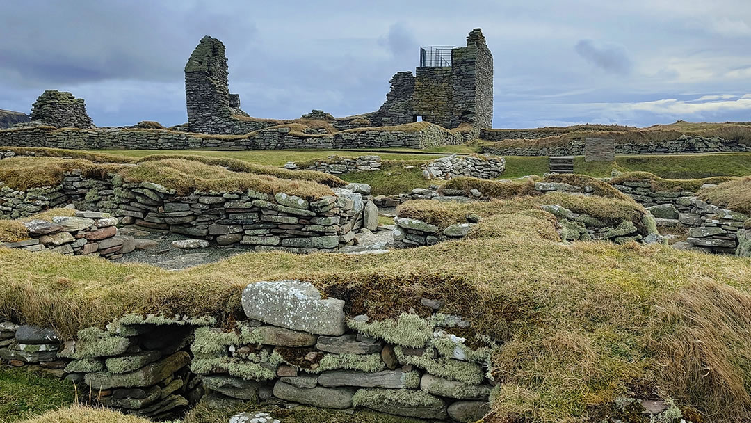 Jarlshof is a Shetland archaeological site by the coast that was occupied for 4,000 years