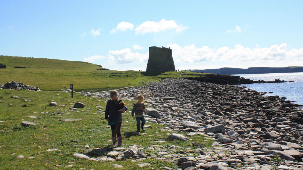 Mousa broch and beach in Shetland