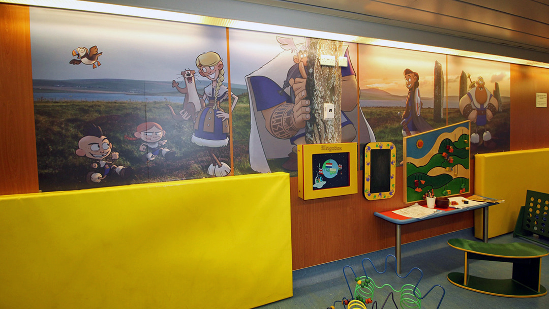 New artwork in the children's play area on board the MV Hamnavoe