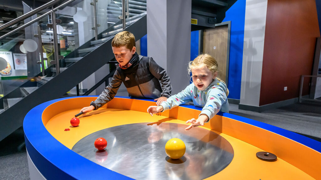 Kids having fun playing at the Aberdeen Science Centre