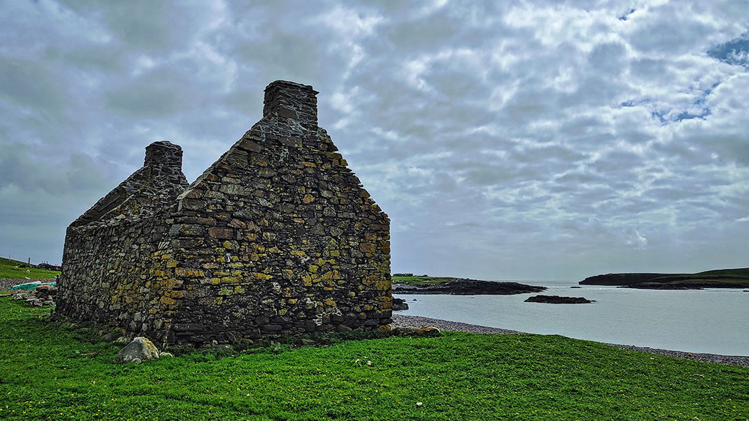 Ruins by the coast in Shetland