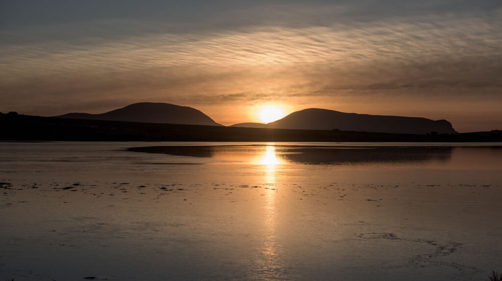 The Hills of Hoy with Stenness loch in the foreground