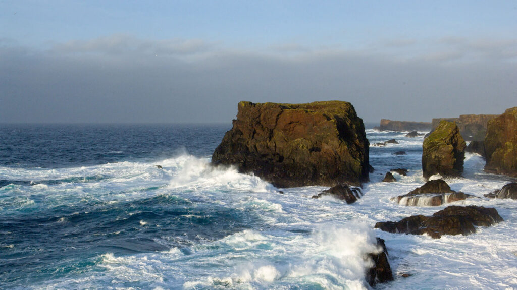 Waves at Eshaness in Shetland