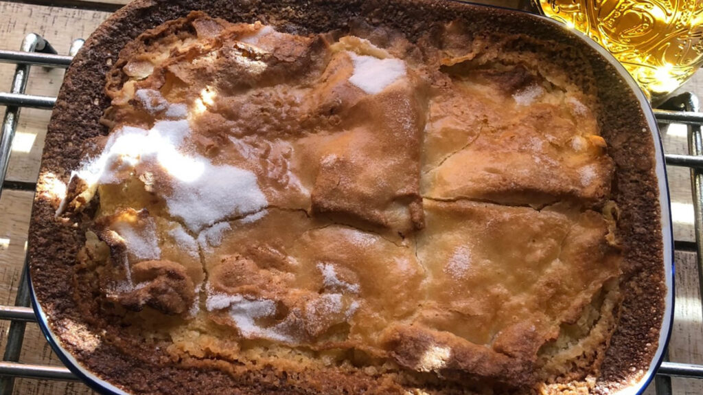 Highland Park Whisky Bread and Butter Pudding on a tray