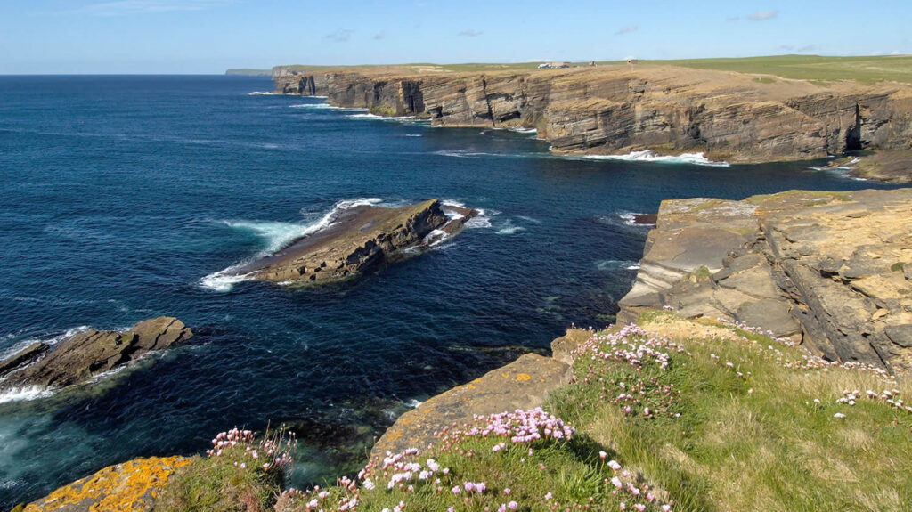 Yesnaby cliffs looking north to Skaill, Orkney