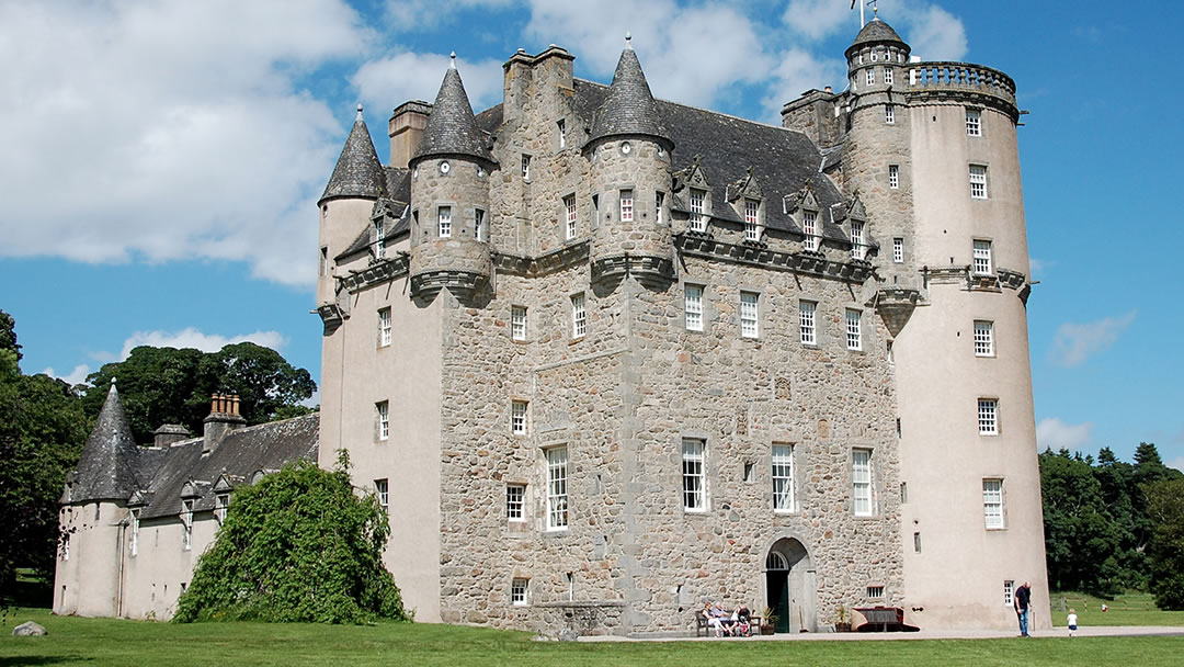 Castle Fraser is located near Kemnay in Aberdeenshire