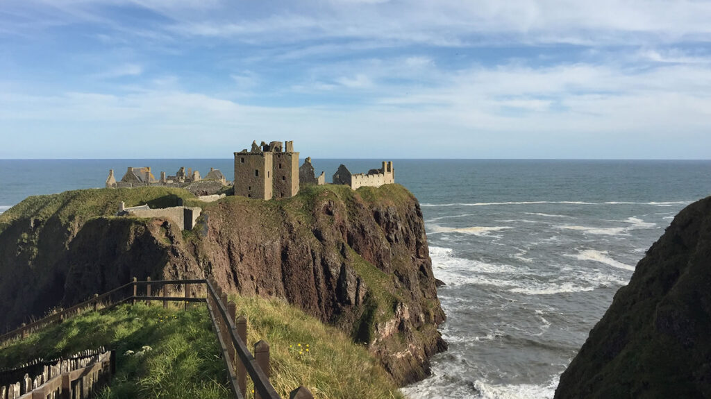 The spectacular Dunnottar Castle near Stonehaven in Aberdeenshire