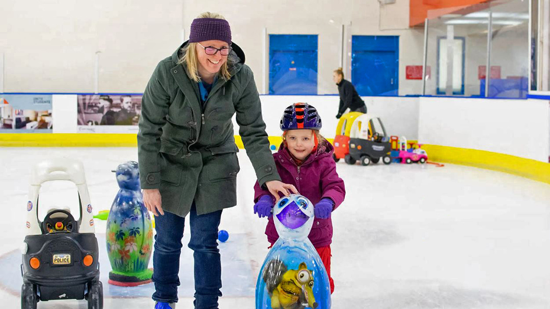 Families skating at Linx Ice Arena in Aberdeen