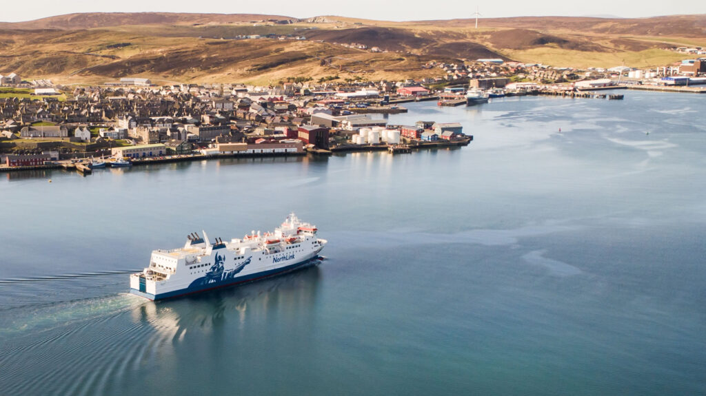 MV Hjaltland arrives in Lerwick Shetland