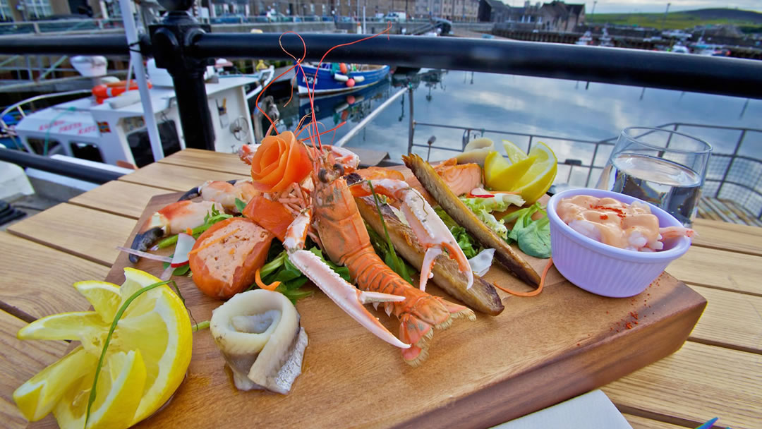 Orkney seafood at Kirkwall harbour