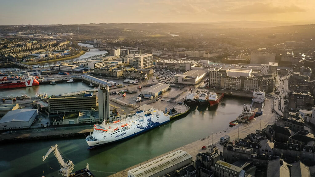 The NorthLink ferry terminal is located in the heart of Aberdeen