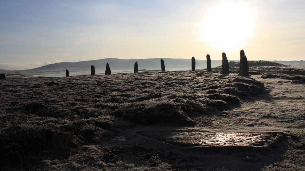 The Ring of Brodgar on a frosty morning