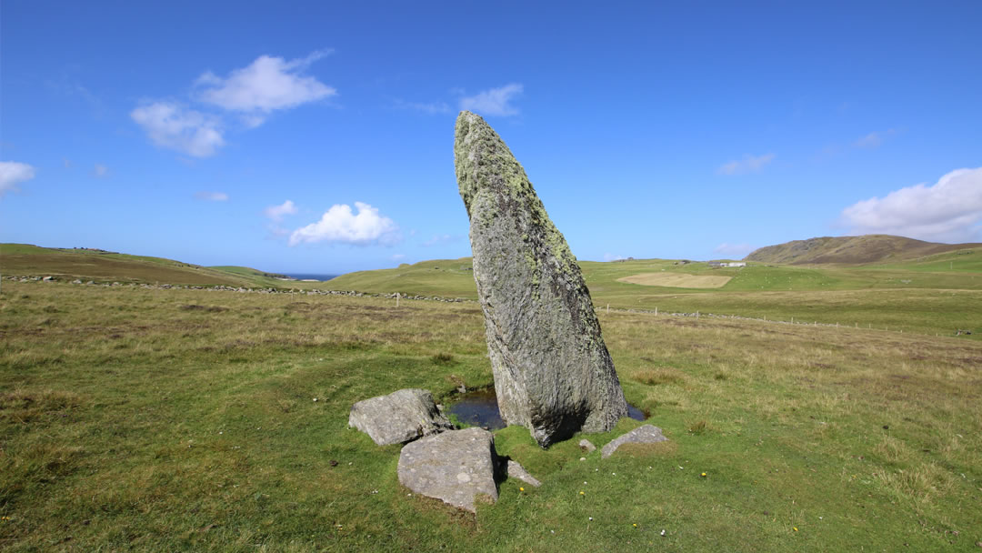 The impressive Lund standing stone, almost 4 metres (12ft) high