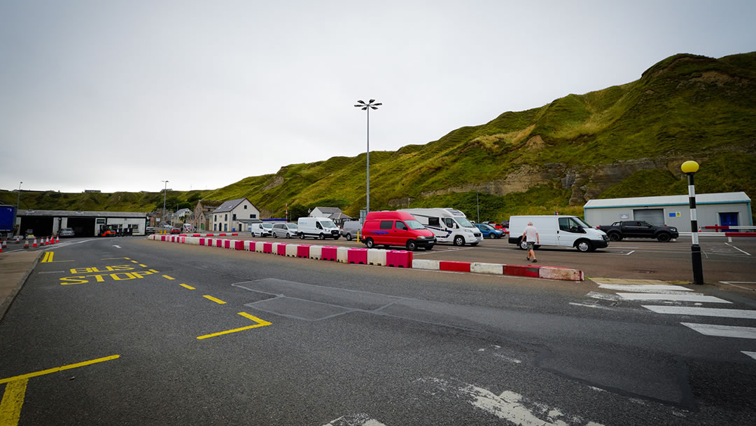 Waiting at Scrabster to board the ferry