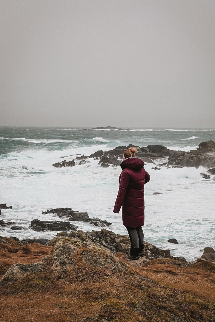 Watching the waves on a wild day in Shetland