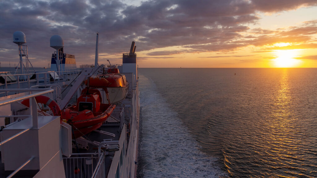 Sailing at sunset