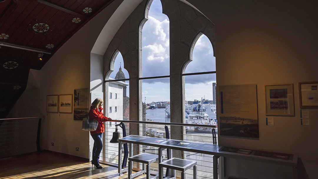 Spotting the NorthLink Ferries' ship from the Maritime Museum