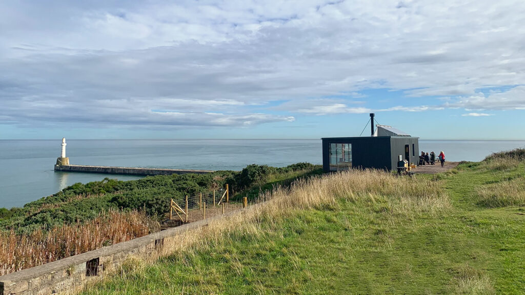 The Greyhope Bay Centre overlooking the harbour