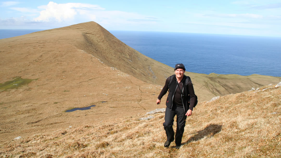 Robin enjoying exploring Foula, Shetland