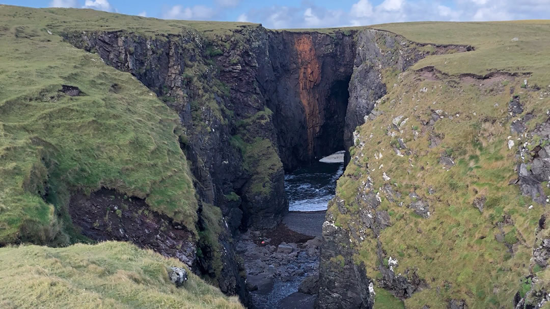 Hols o Scraada at Eshaness in Shetland