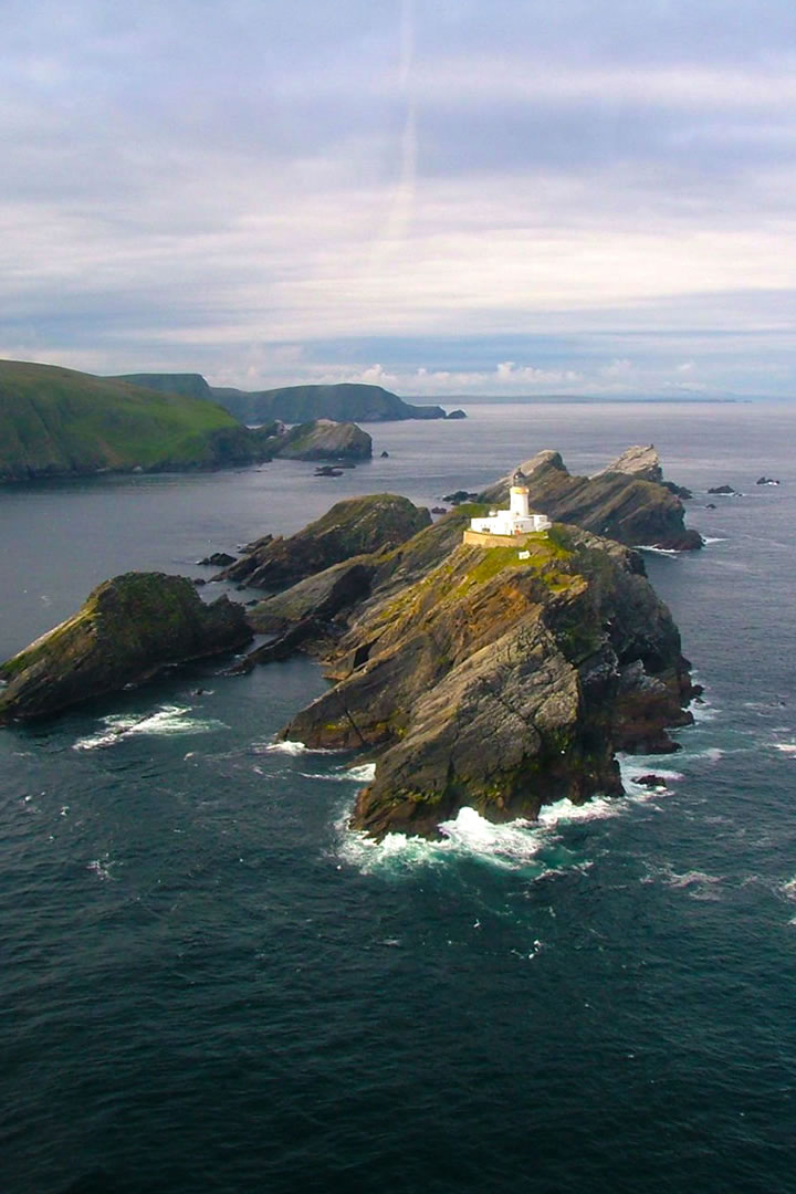 Muckle Flugga aerial shot