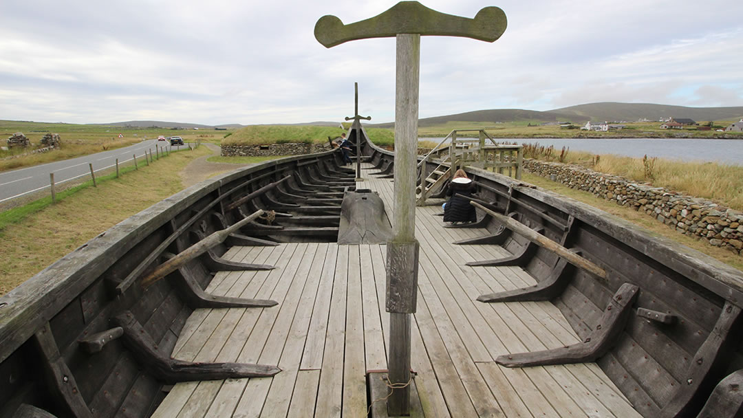 The replica Viking ship, the Skidbladner in Unst, Shetland