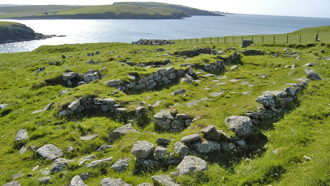 Underhoull longhouses in Shetland