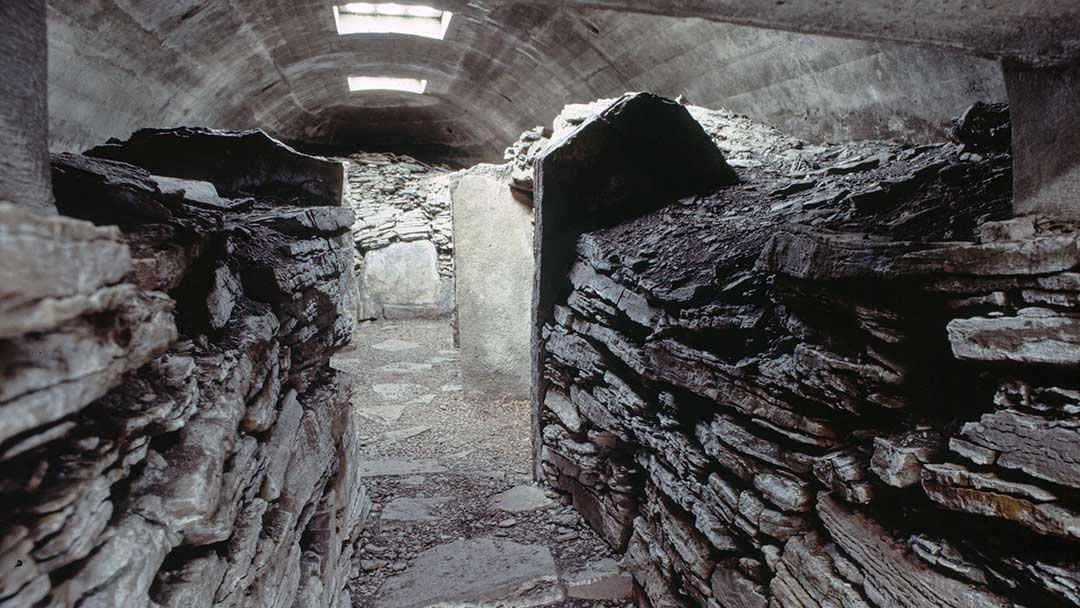 Inside the Knowe of Yarso, Rousay, Orkney