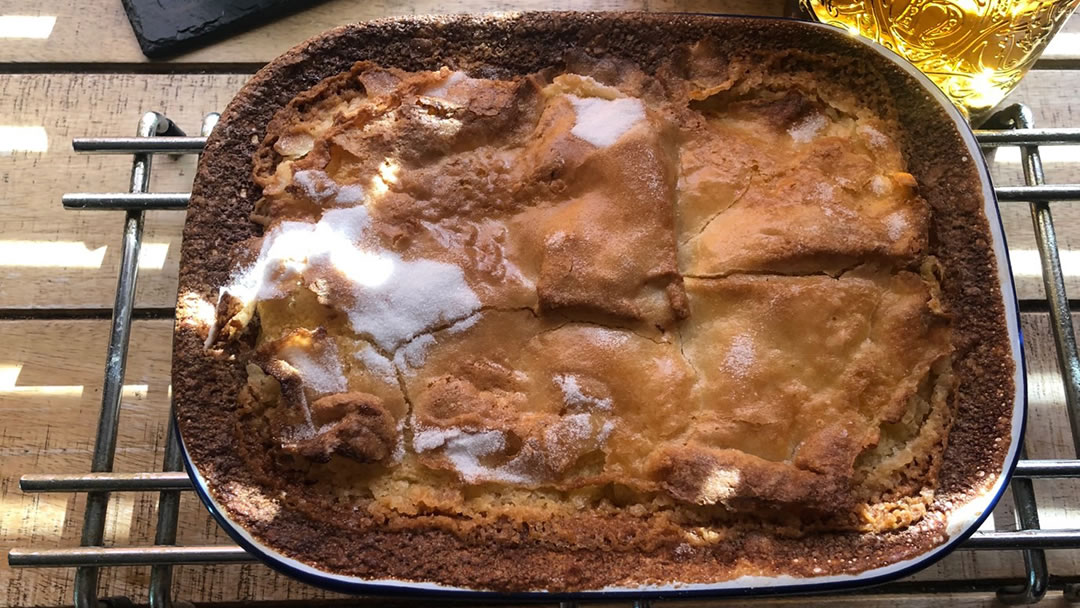 Highland Park Whisky Bread and Butter Pudding just out of the oven