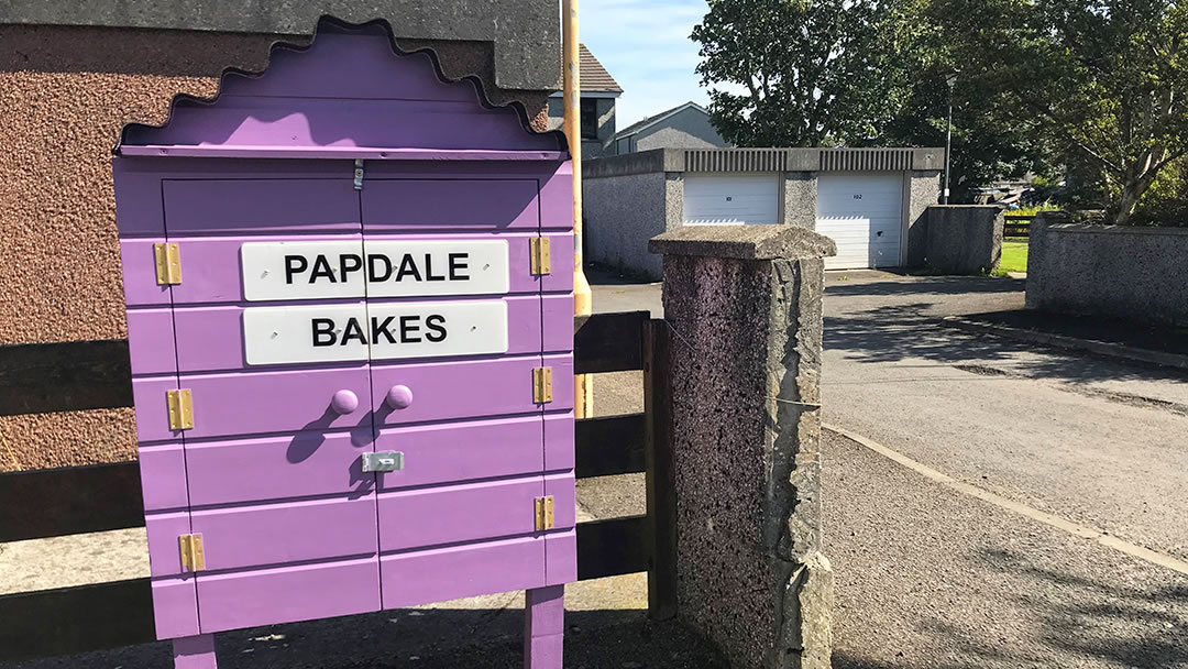 Papdale Bakes box in Kirkwall Orkney